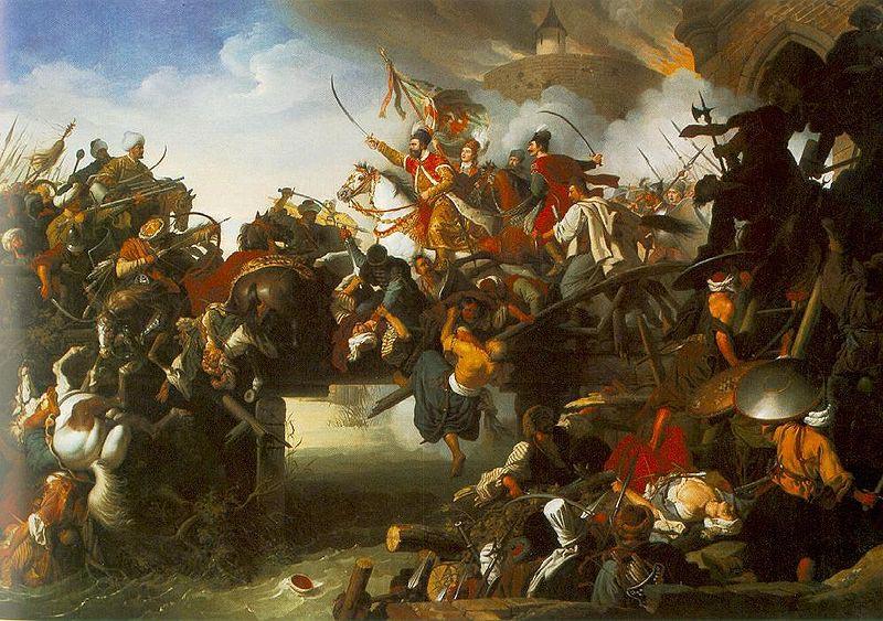 Johann Peter Krafft Zrinyi's Charge from the Fortress of Szigetvar Spain oil painting art